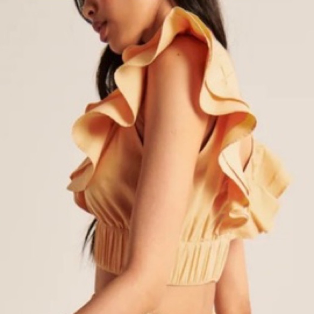 Aber­crom­bie & Fitch | Drama Collar | Ruffle Poplin |  Crop Top | Size M - Picture 4 of 12